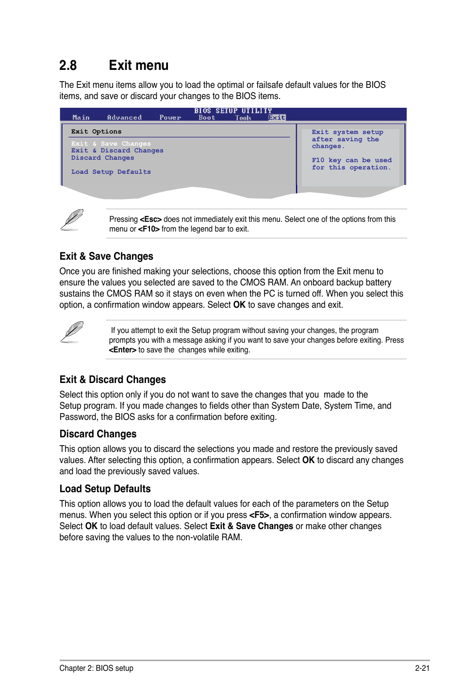 8 exit menu | Asus M4A78-AM User Manual | Page 63 / 64