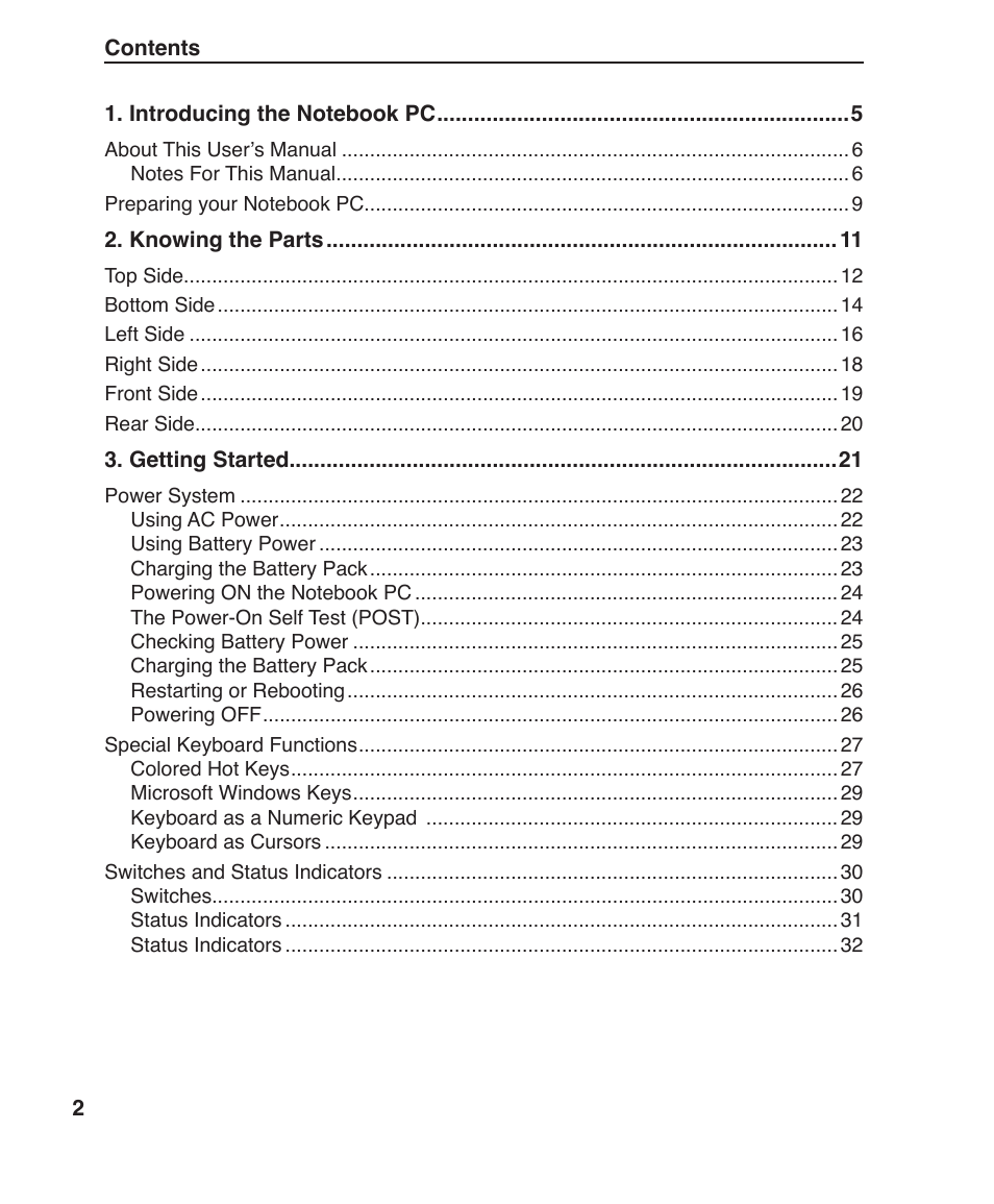 Asus W6F User Manual | Page 2 / 75