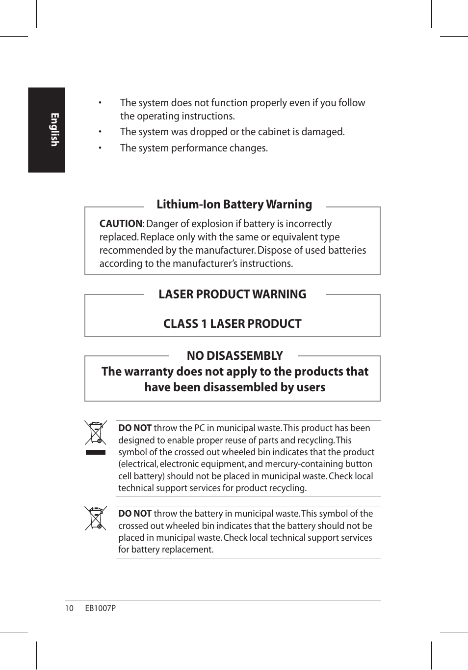 Asus EB1007P User Manual | Page 10 / 34