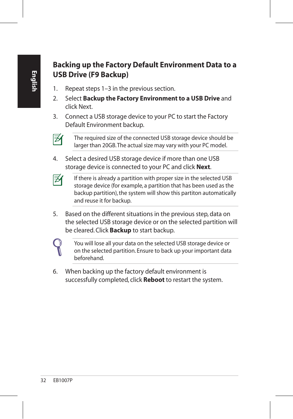 Asus EB1007P User Manual | Page 32 / 34