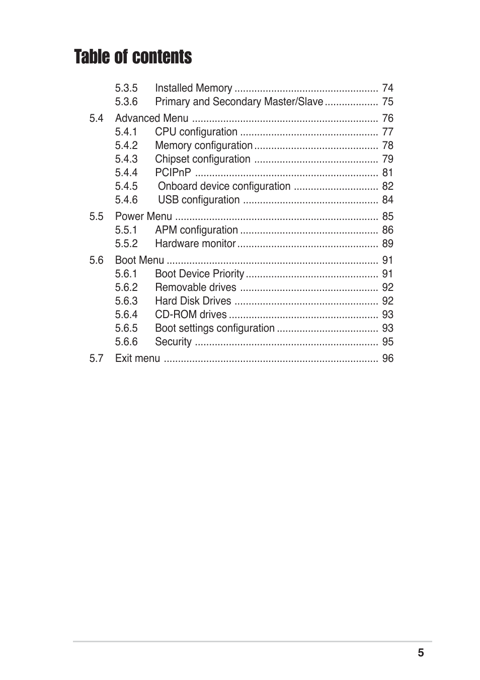 Asus Terminator A7VT User Manual | Page 5 / 98