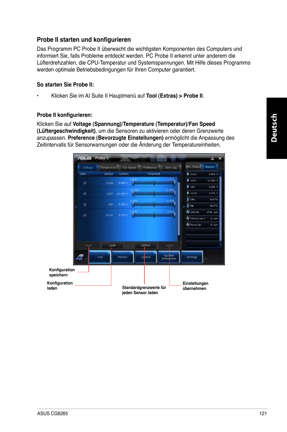 Deutsch d eutsch | Asus CG8265 User Manual | Page 121 / 350