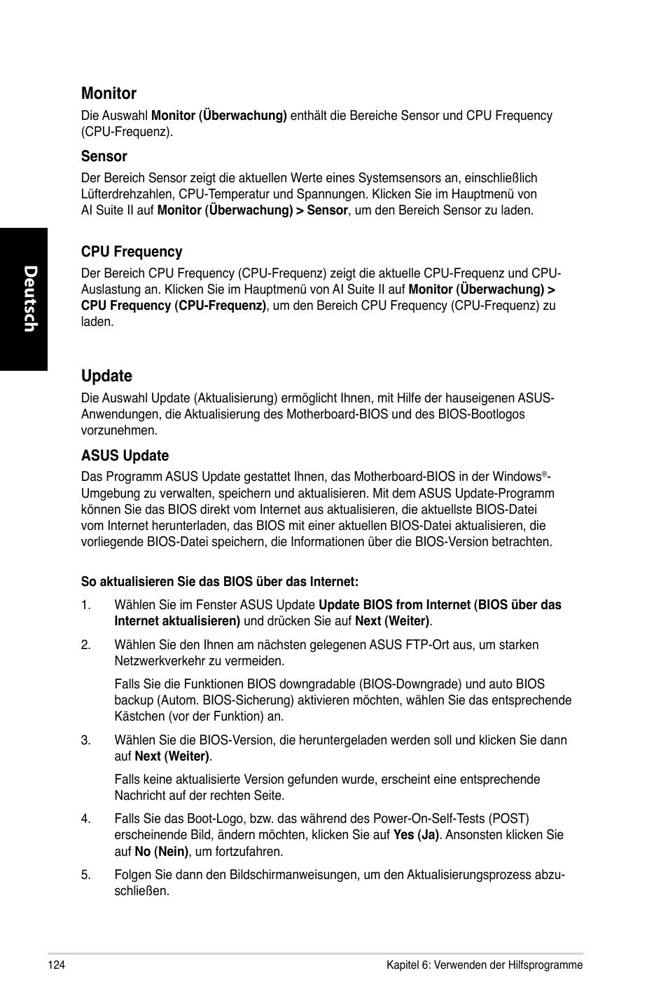 Deutsch d eutsch d eutsch d eutsch, Monitor, Update | Asus CG8265 User Manual | Page 124 / 350