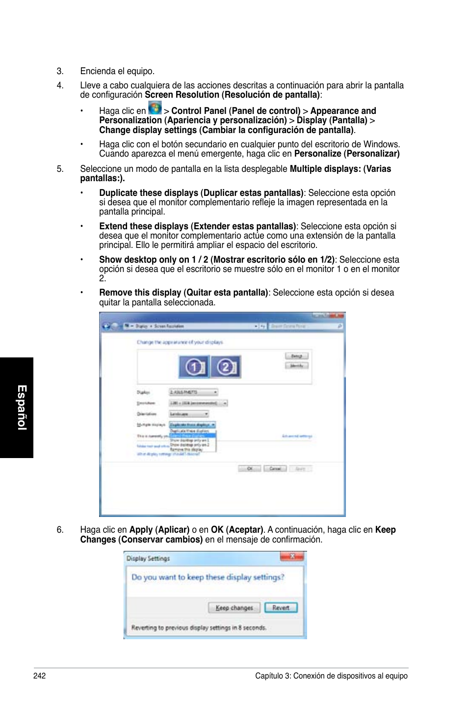 Español | Asus CG8265 User Manual | Page 242 / 350