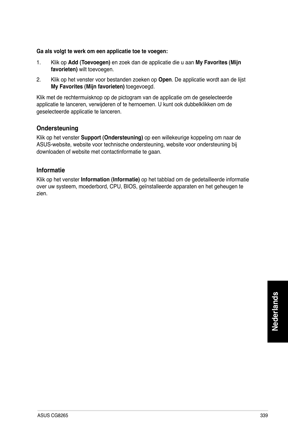 Nederlands | Asus CG8265 User Manual | Page 339 / 350