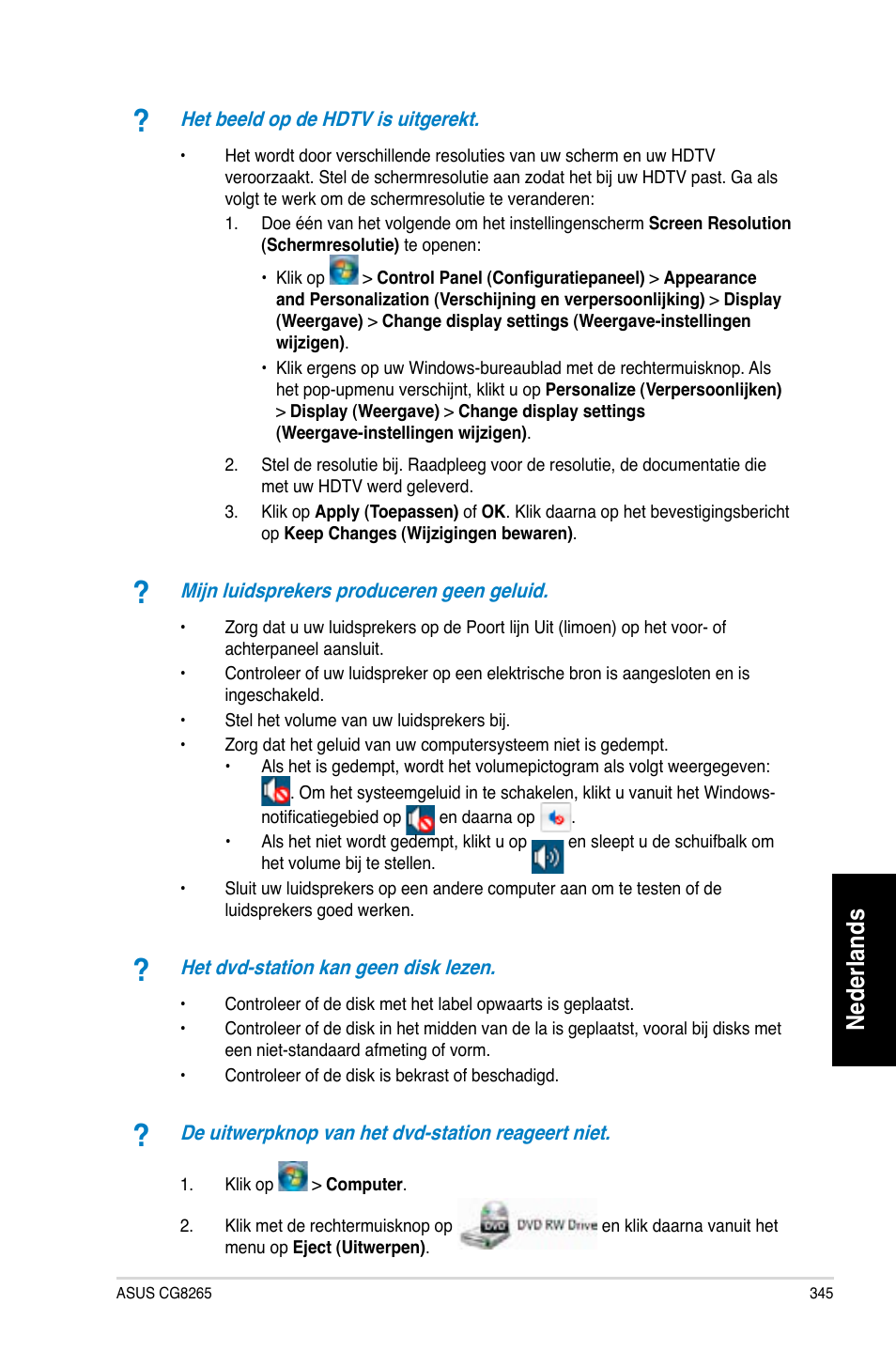 Nederlands | Asus CG8265 User Manual | Page 345 / 350