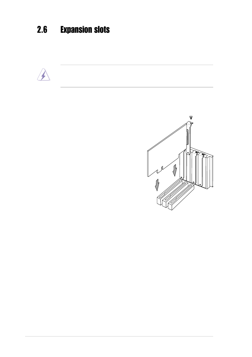 6 expansion slots, 2 configuring an expansion card, 1 installing an expansion card | Asus A7V333 User Manual | Page 28 / 140