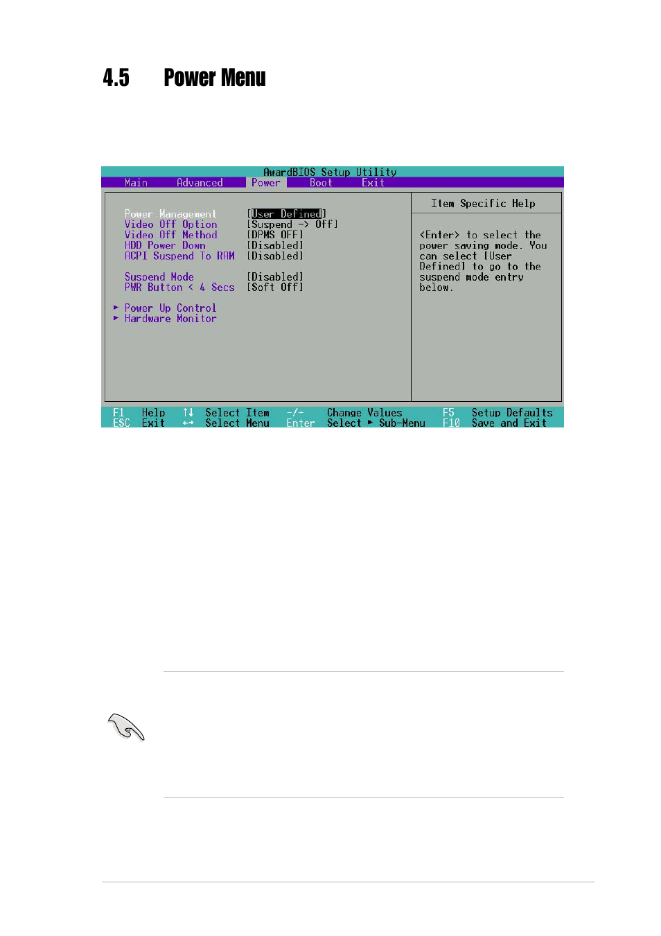 5 power menu | Asus A7V333 User Manual | Page 89 / 140