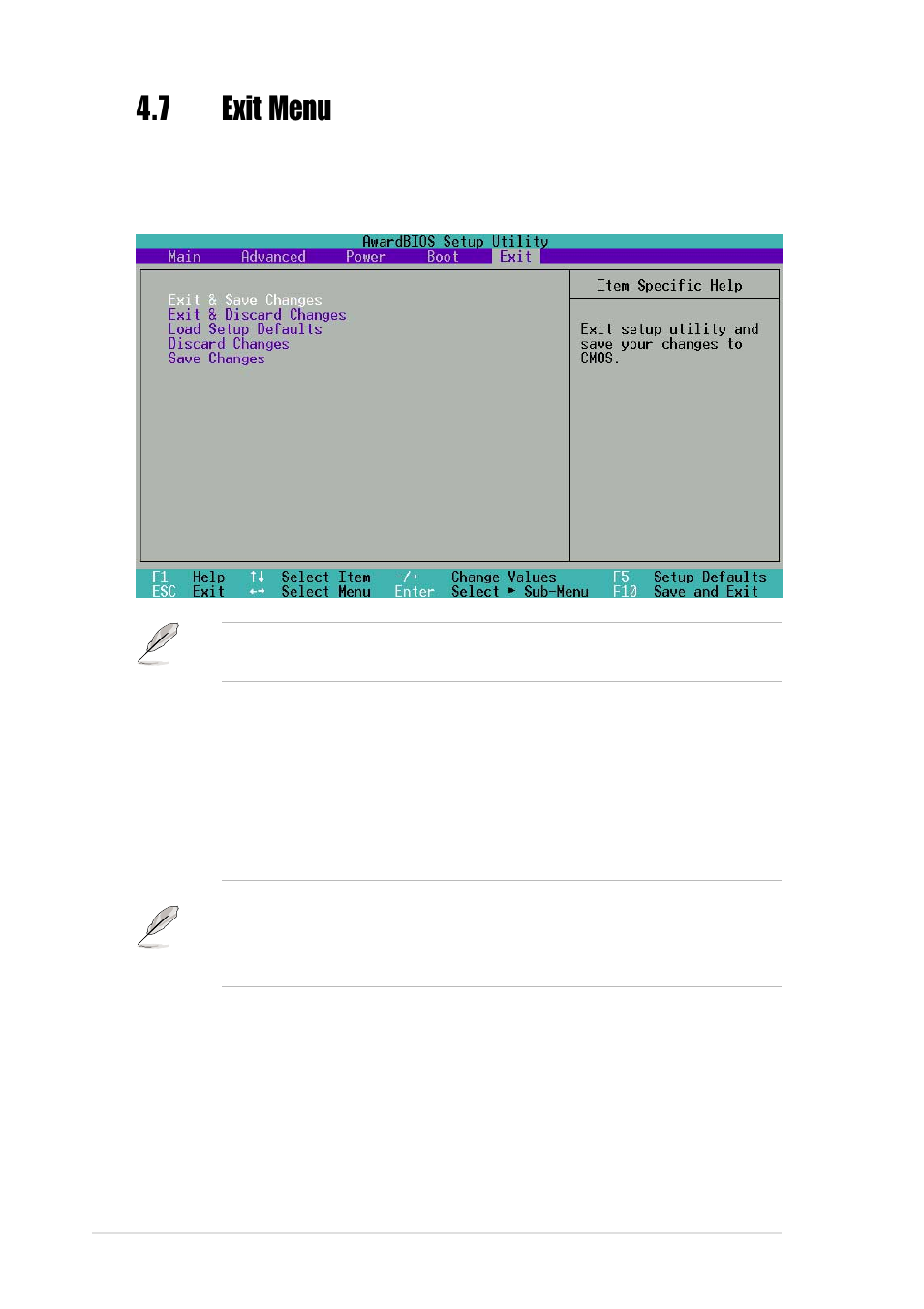 7 exit menu | Asus A7V333 User Manual | Page 96 / 140