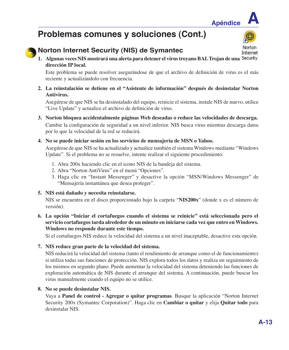 Problemas comunes y soluciones (cont.��) | Asus U6V User Manual | Page 69 / 88