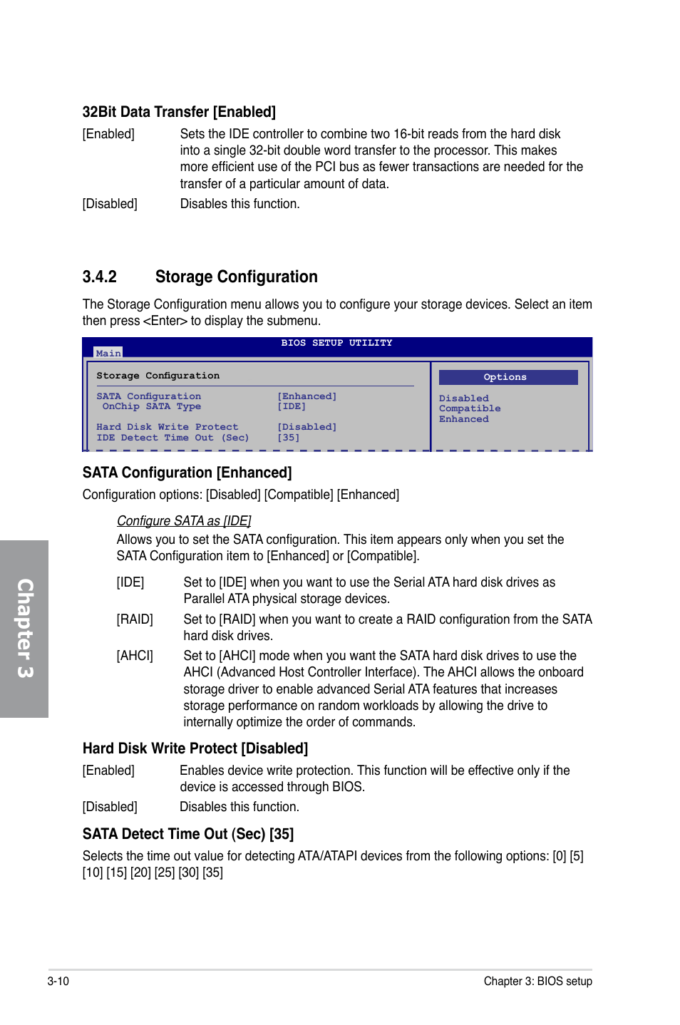 2 storage configuration, Storage configuration -10, Chapter 3 | Asus P5Q TURBO User Manual | Page 68 / 114