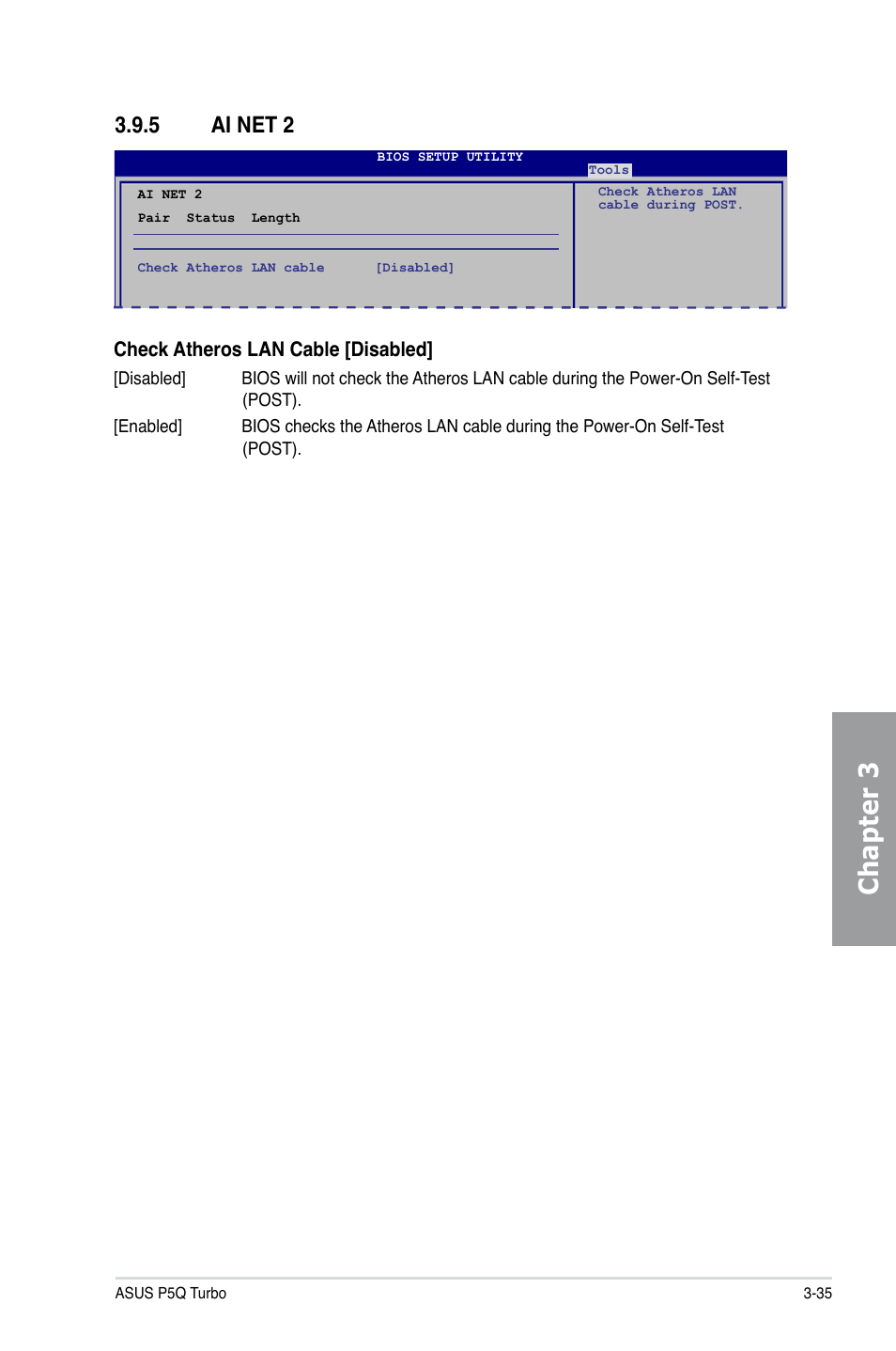 5 ai net 2, Ai net 2 -35, Chapter 3 | Asus P5Q TURBO User Manual | Page 93 / 114