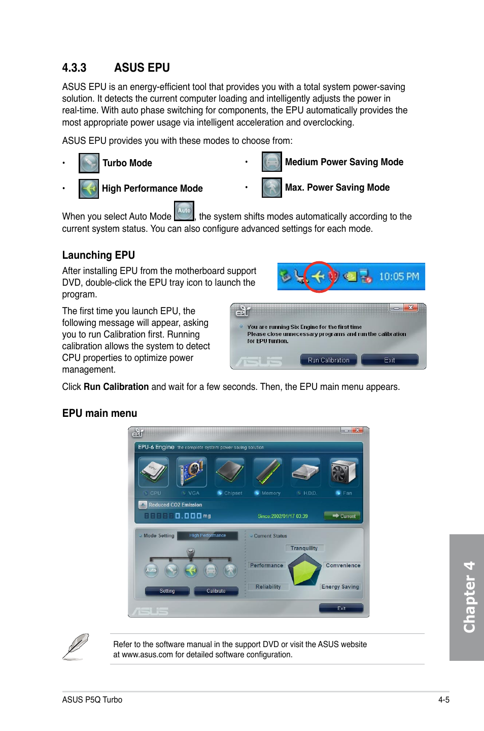 3 asus epu, Asus epu -5, Chapter 4 | Asus P5Q TURBO User Manual | Page 99 / 114