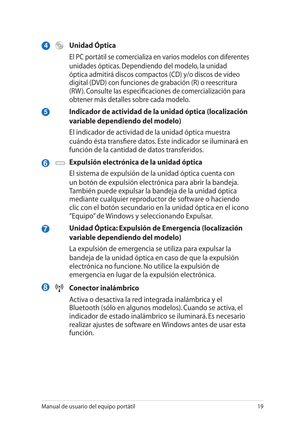 Asus X5MTK User Manual | Page 19 / 114