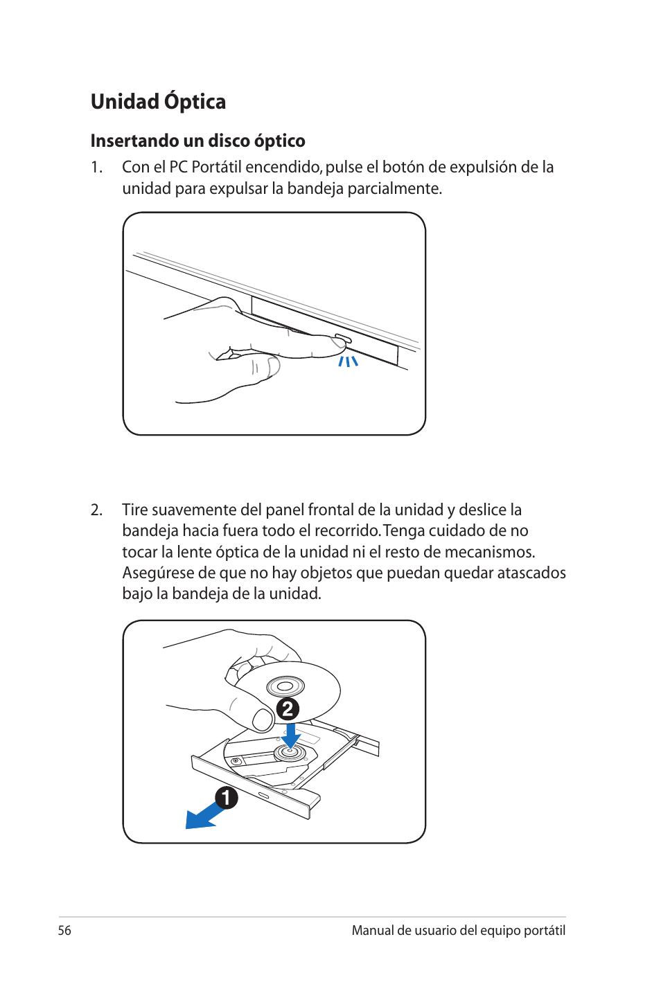 Unidad óptica | Asus X5MTK User Manual | Page 56 / 114
