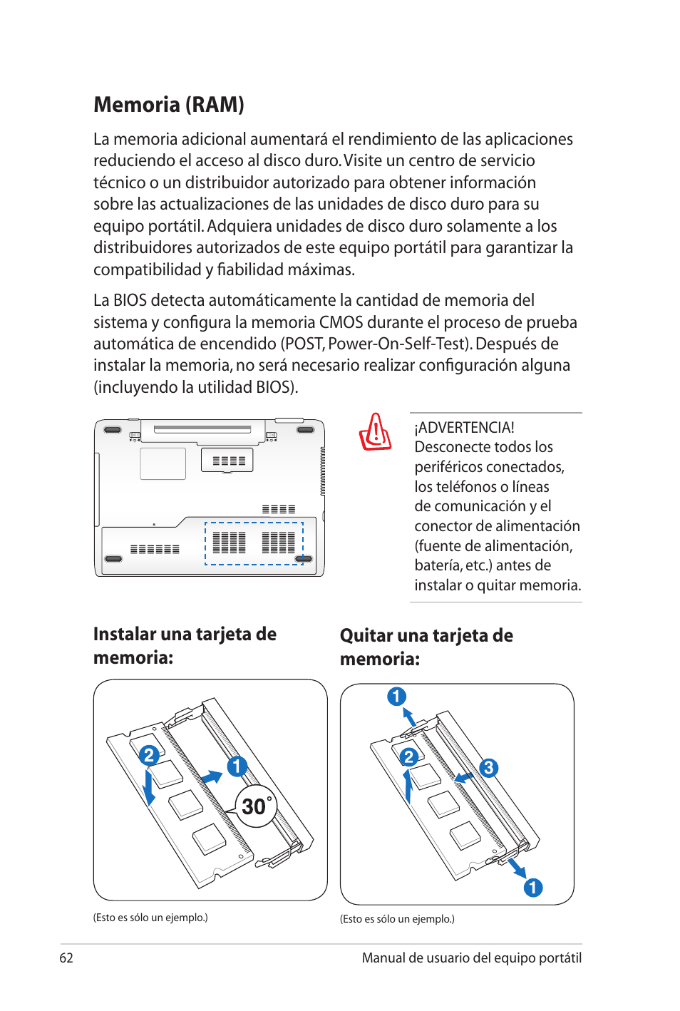 Memoria (ram) | Asus X5MTK User Manual | Page 62 / 114