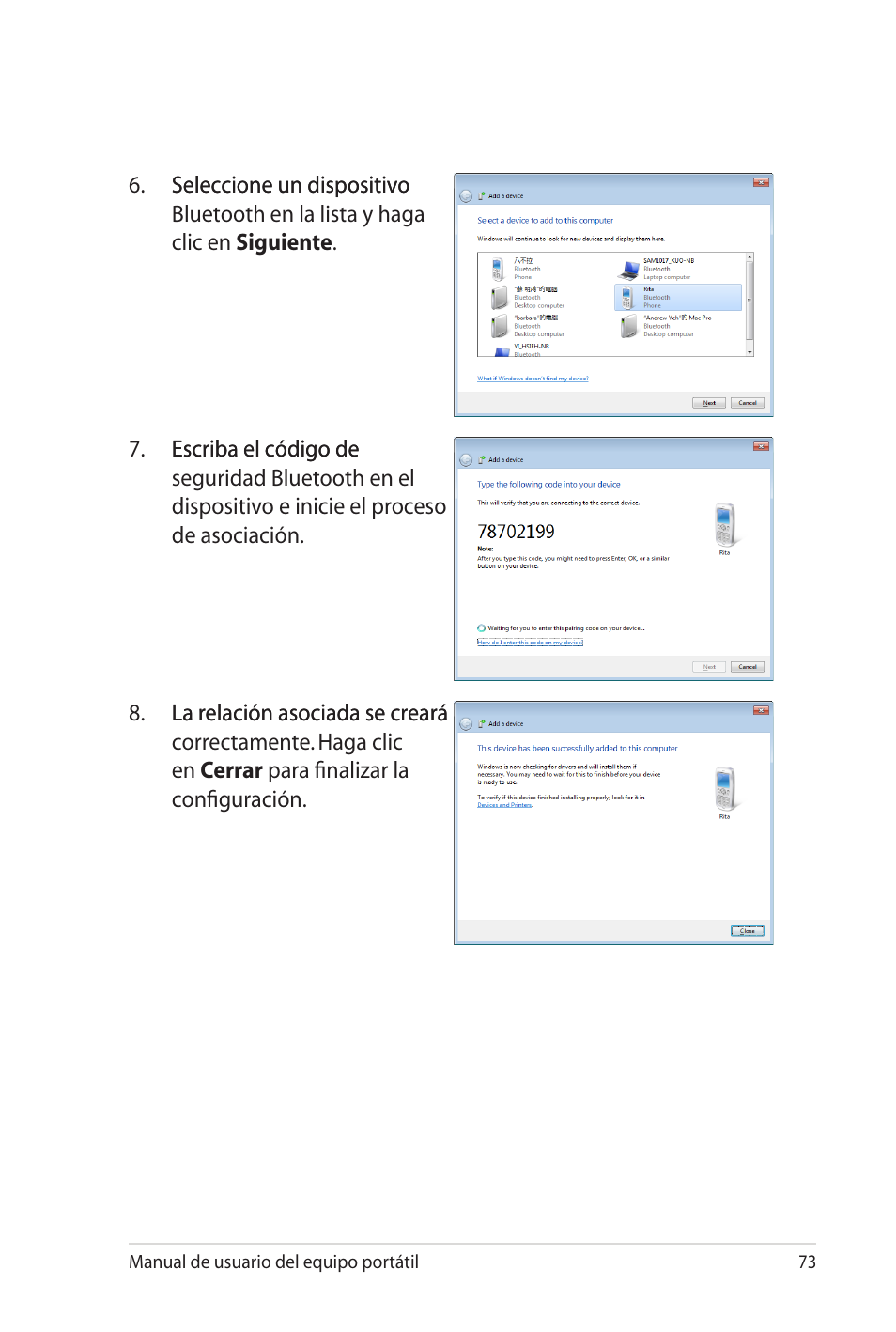 Asus X5MTK User Manual | Page 73 / 114