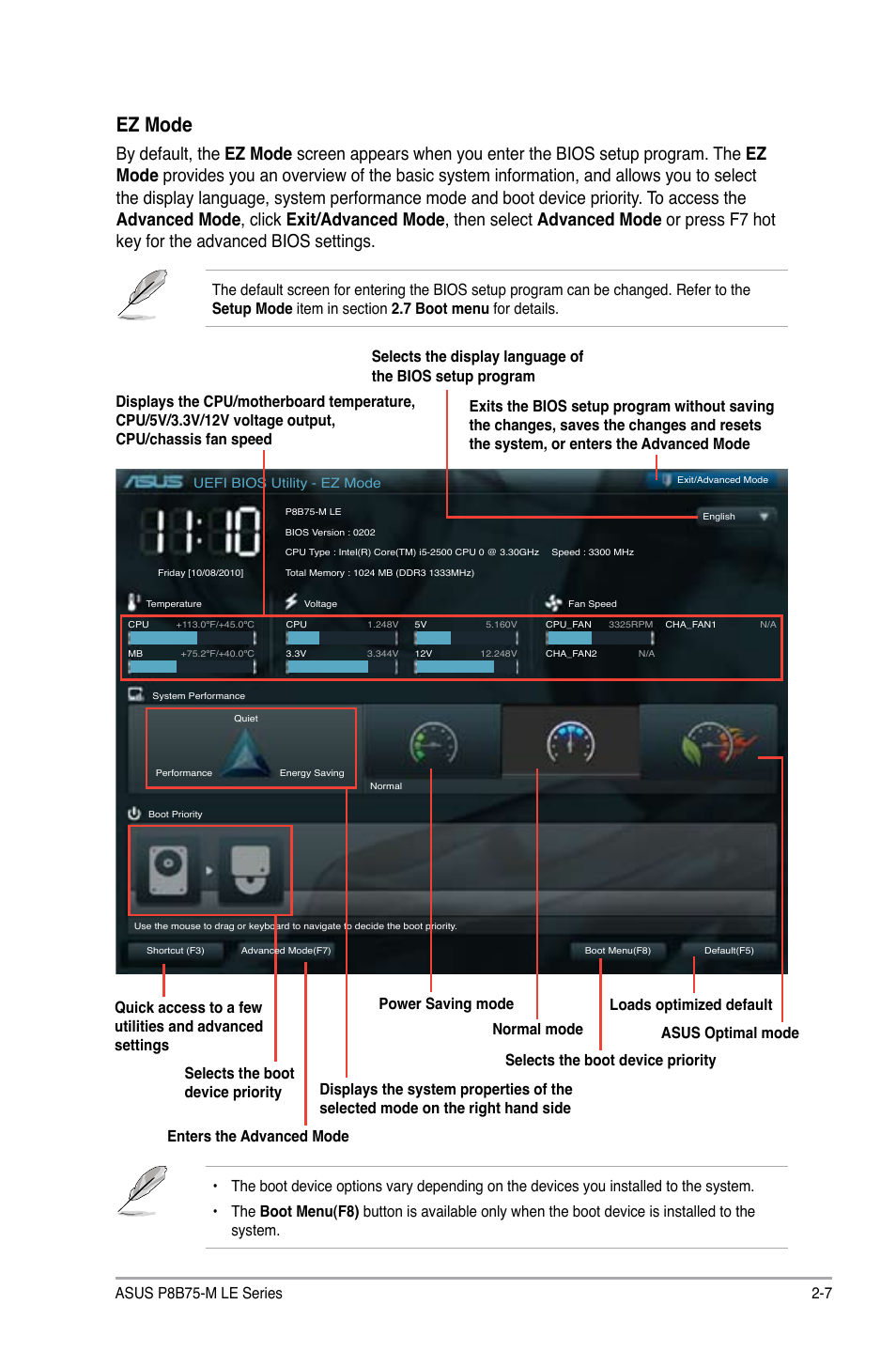 Ez mode, 7 asus p8b75-m le series | Asus P8B75-M LE PLUS User Manual | Page 51 / 78