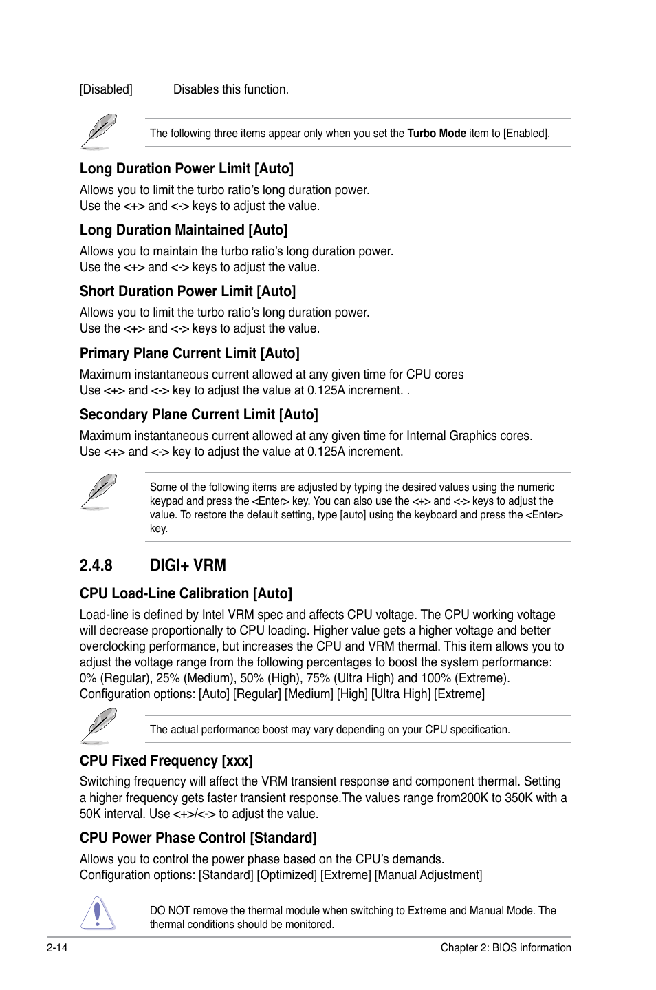 8 digi+ vrm, Digi+ vrm -14 | Asus P8B75-M LE PLUS User Manual | Page 58 / 78