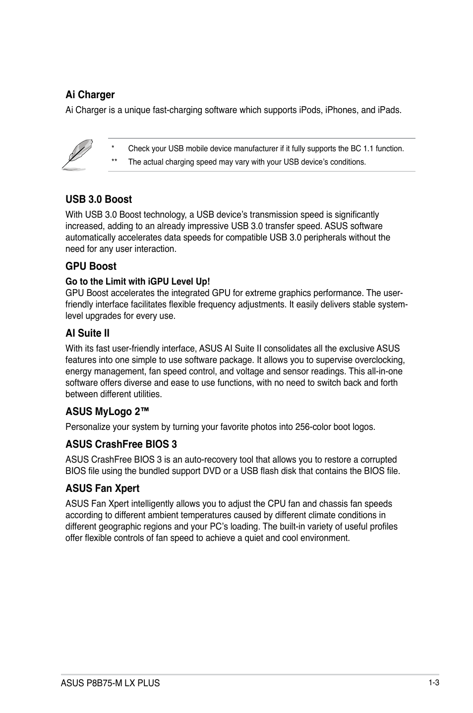 Asus P8B75-M LX PLUS User Manual | Page 15 / 82
