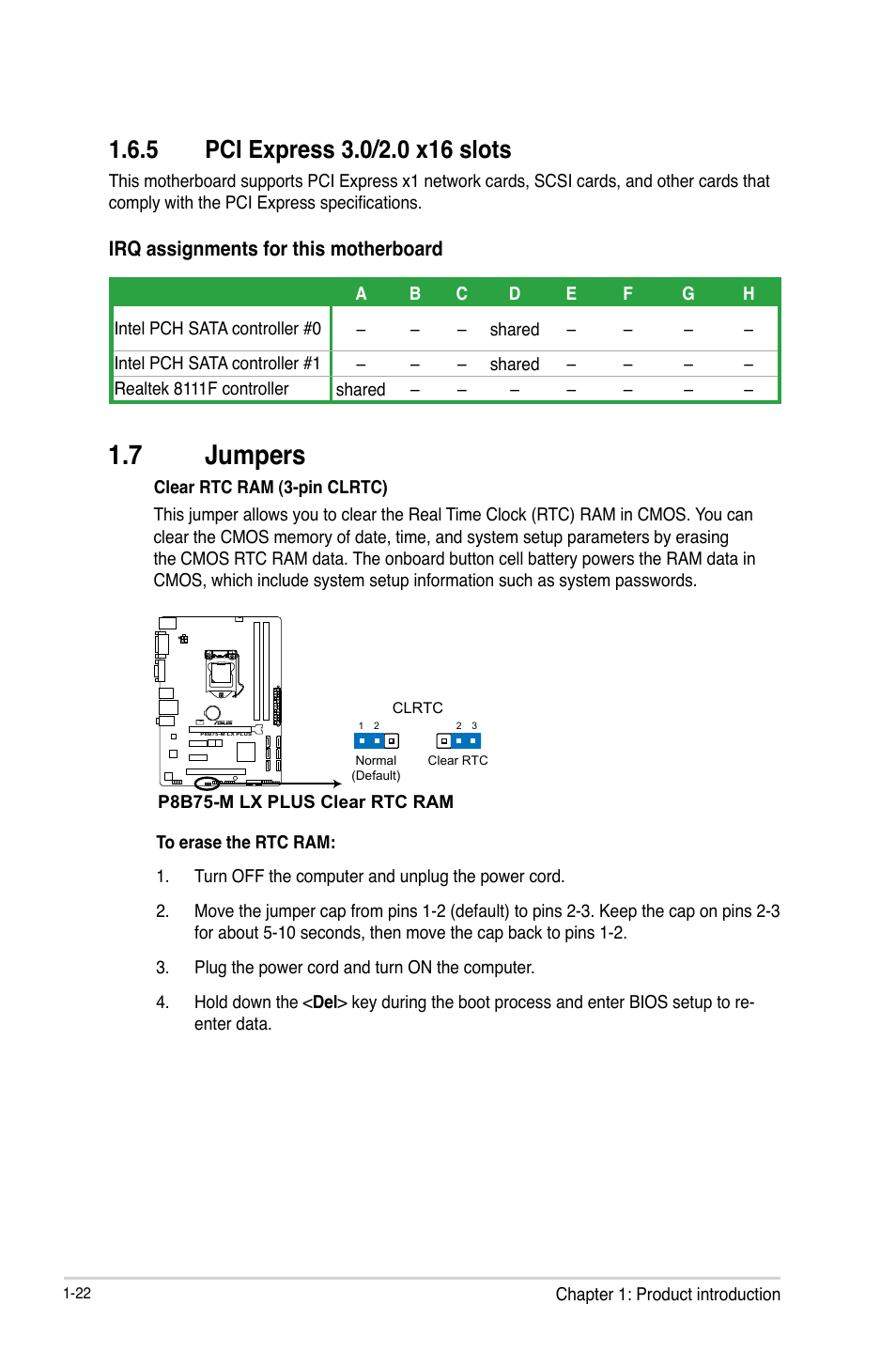 7 jumpers | Asus P8B75-M LX PLUS User Manual | Page 34 / 82