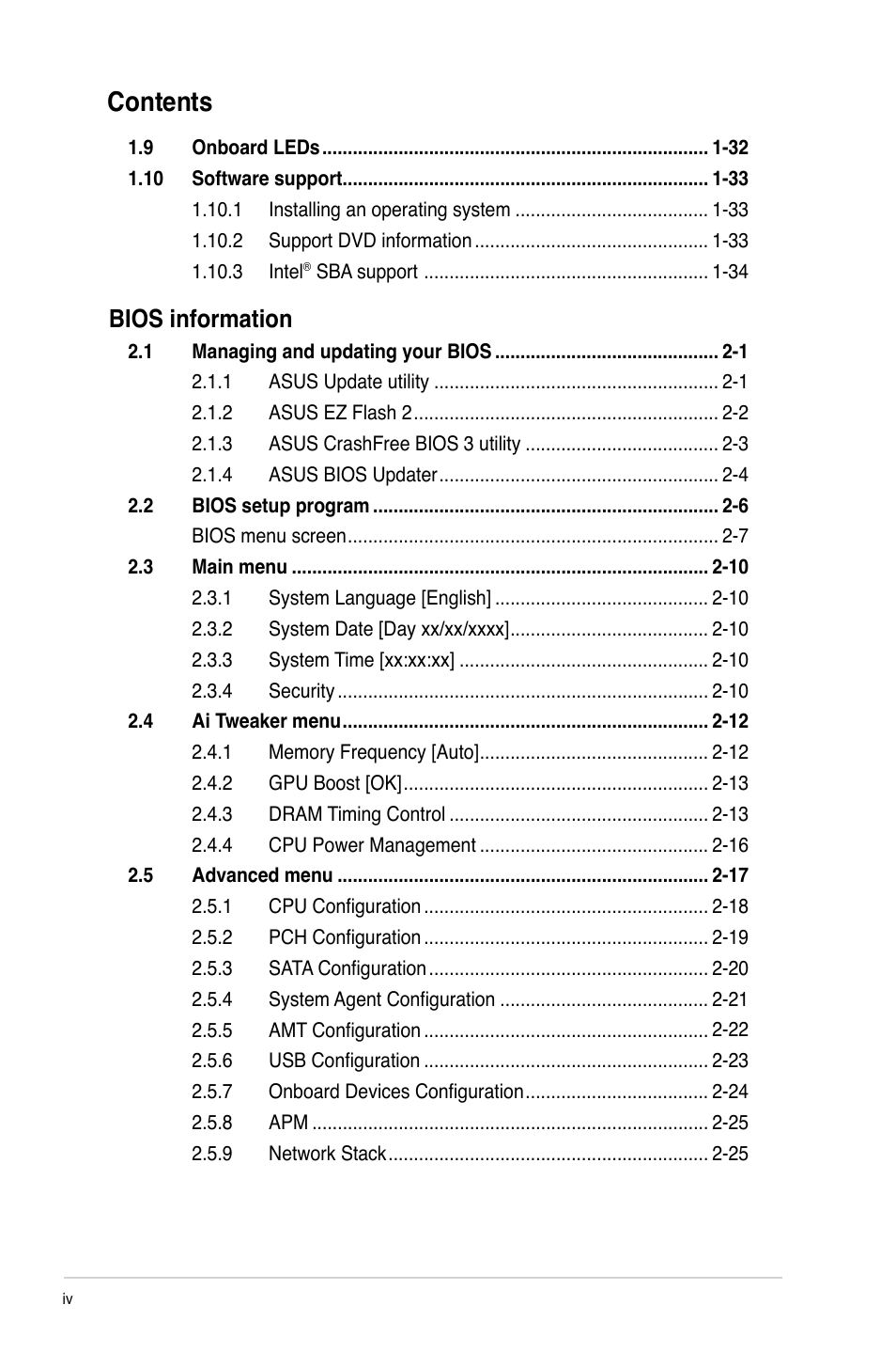 Asus P8B75-M LX PLUS User Manual | Page 4 / 82