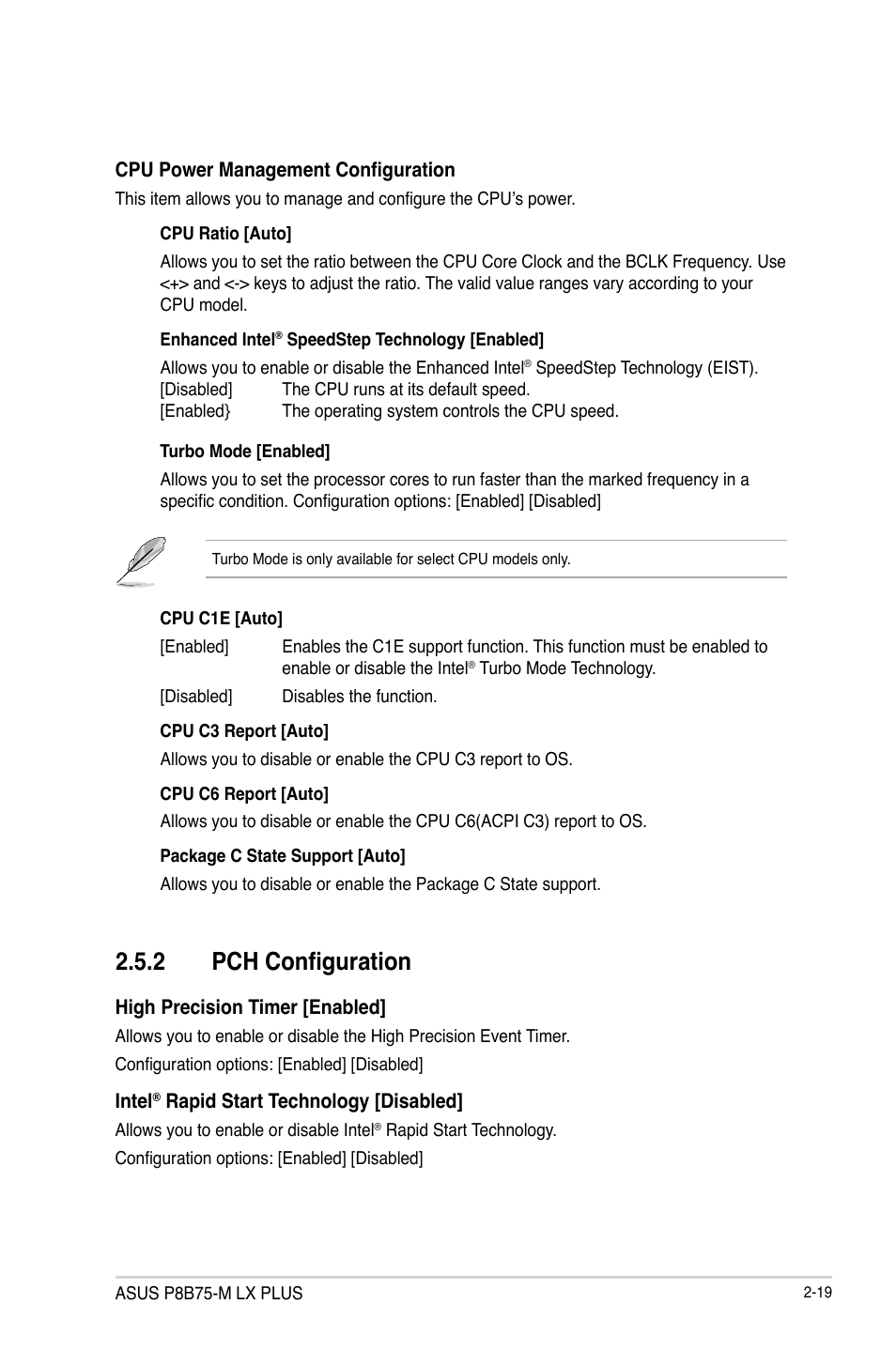 2 pch configuration | Asus P8B75-M LX PLUS User Manual | Page 65 / 82