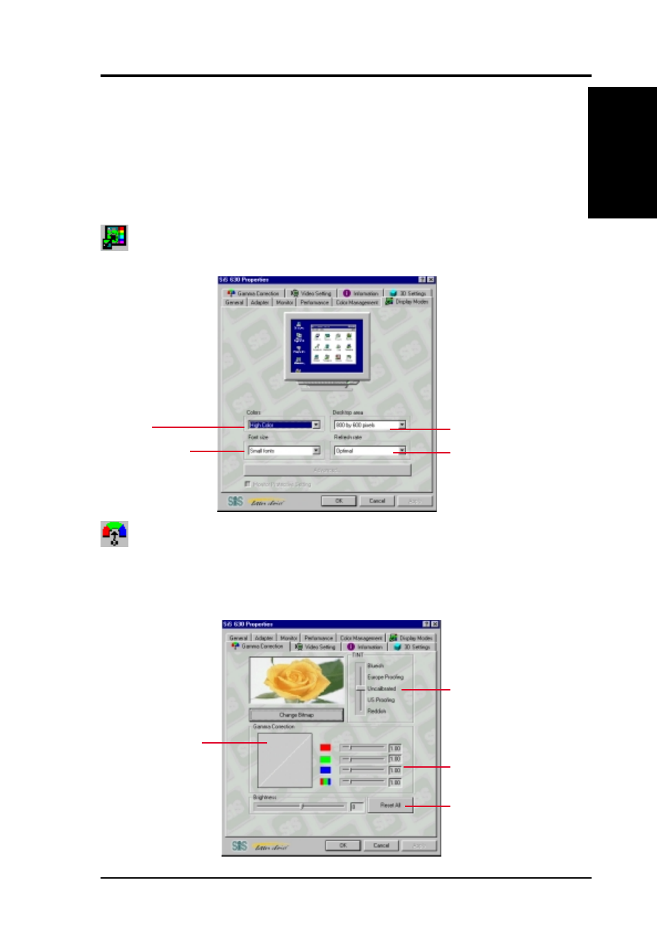 Software reference, 1 display properties | Asus E500-CS User Manual | Page 77 / 98