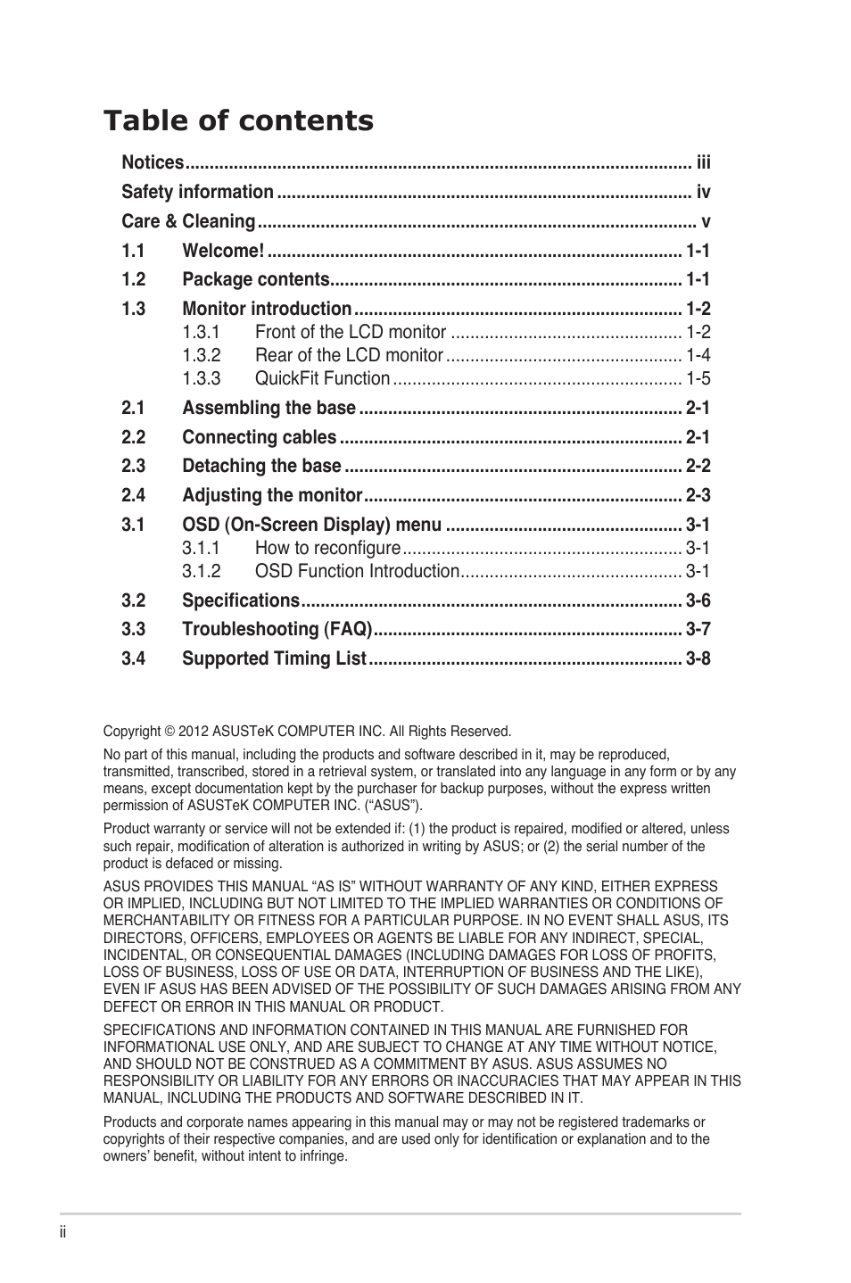 Asus MX239HR User Manual | Page 2 / 22