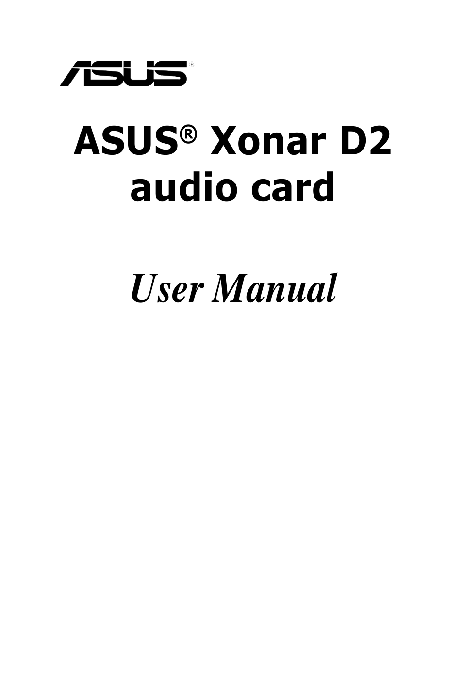 Asus Xonar D2X User Manual | 84 pages