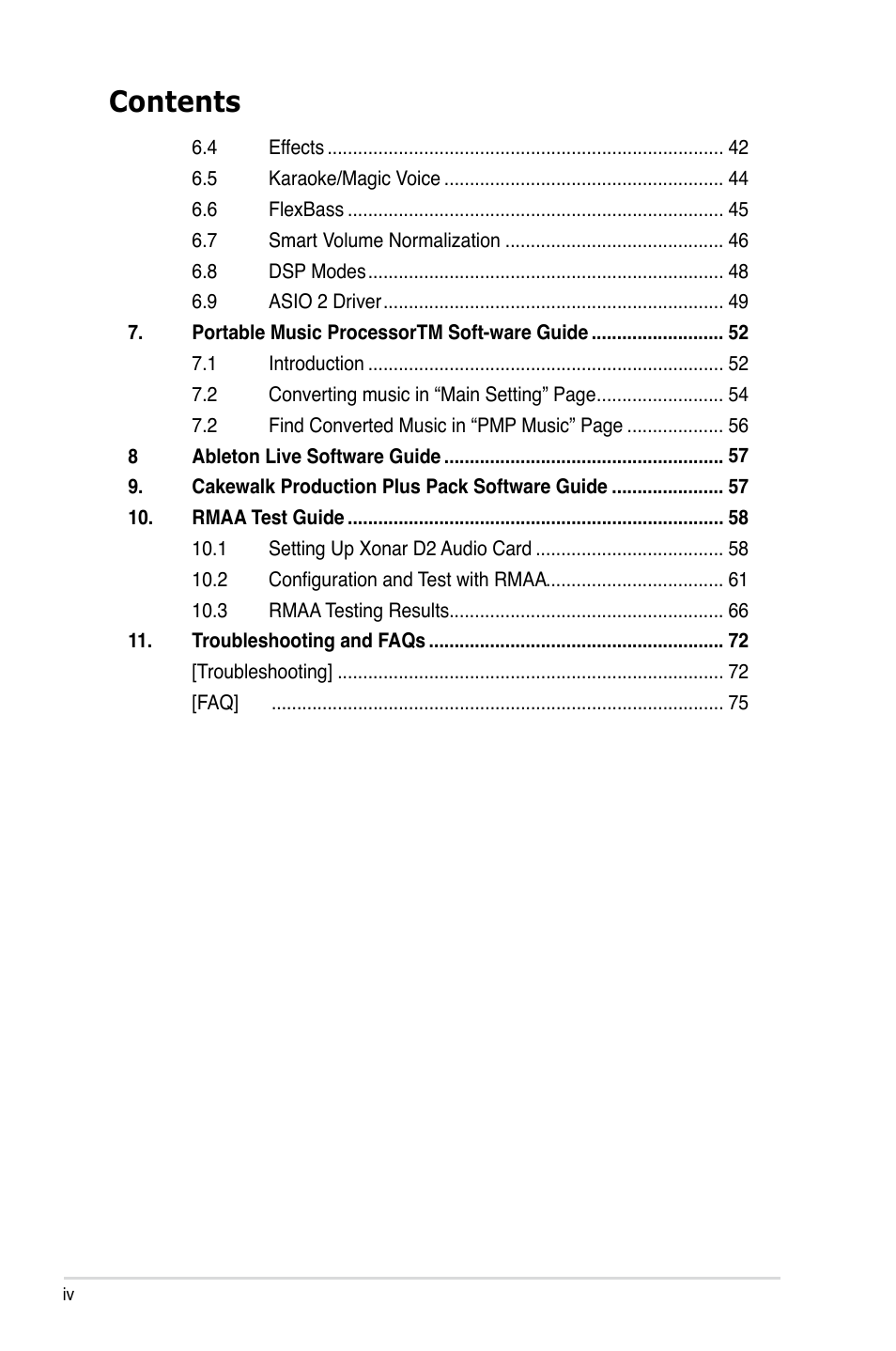 Asus Xonar D2X User Manual | Page 4 / 84