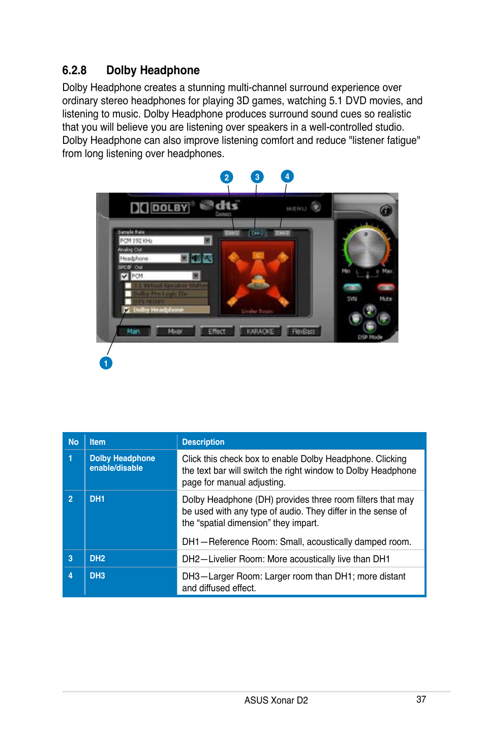 8 dolby headphone | Asus Xonar D2X User Manual | Page 43 / 84