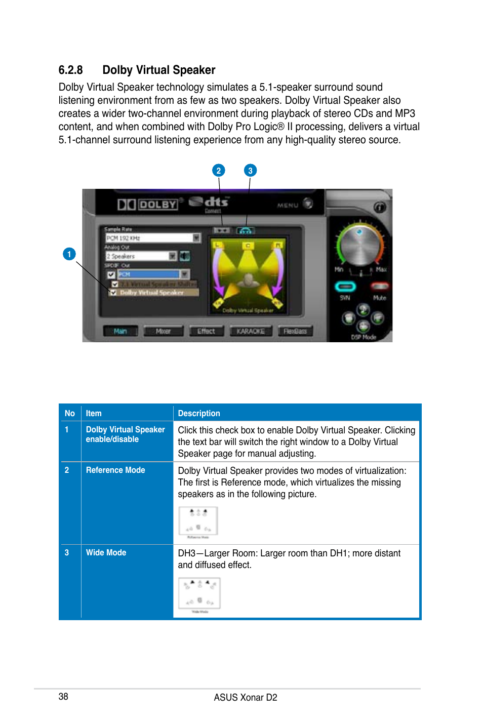 8 dolby virtual speaker | Asus Xonar D2X User Manual | Page 44 / 84