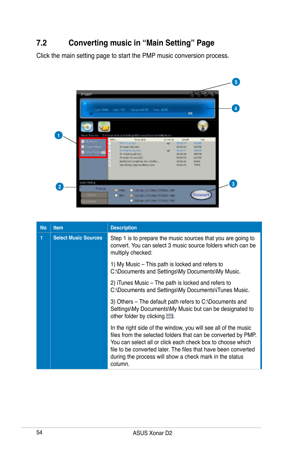 2 converting music in “main setting” page | Asus Xonar D2X User Manual | Page 60 / 84