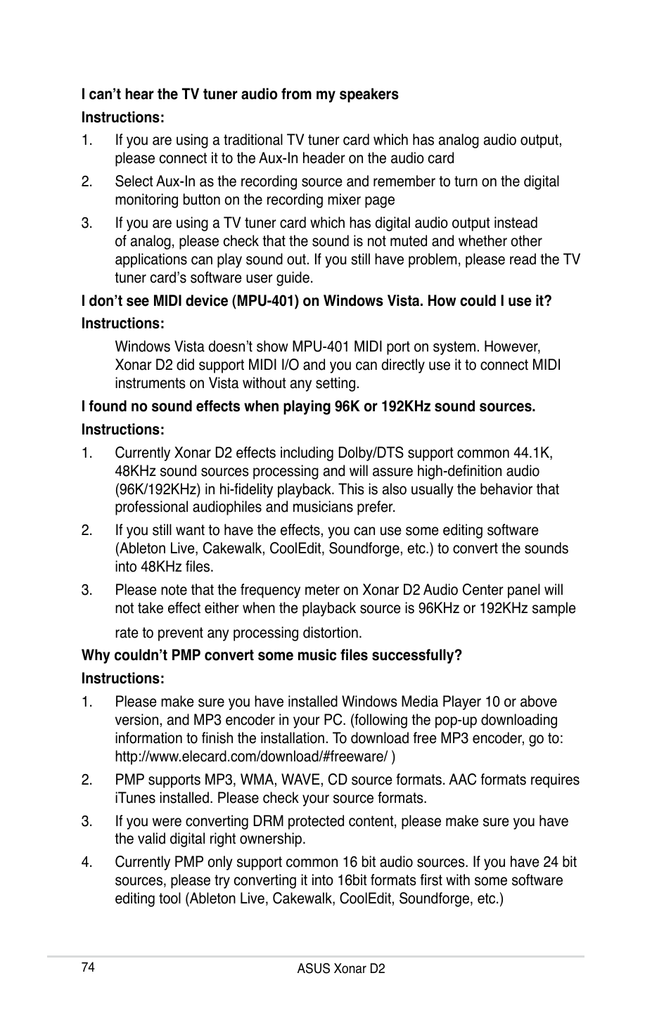 Asus Xonar D2X User Manual | Page 80 / 84