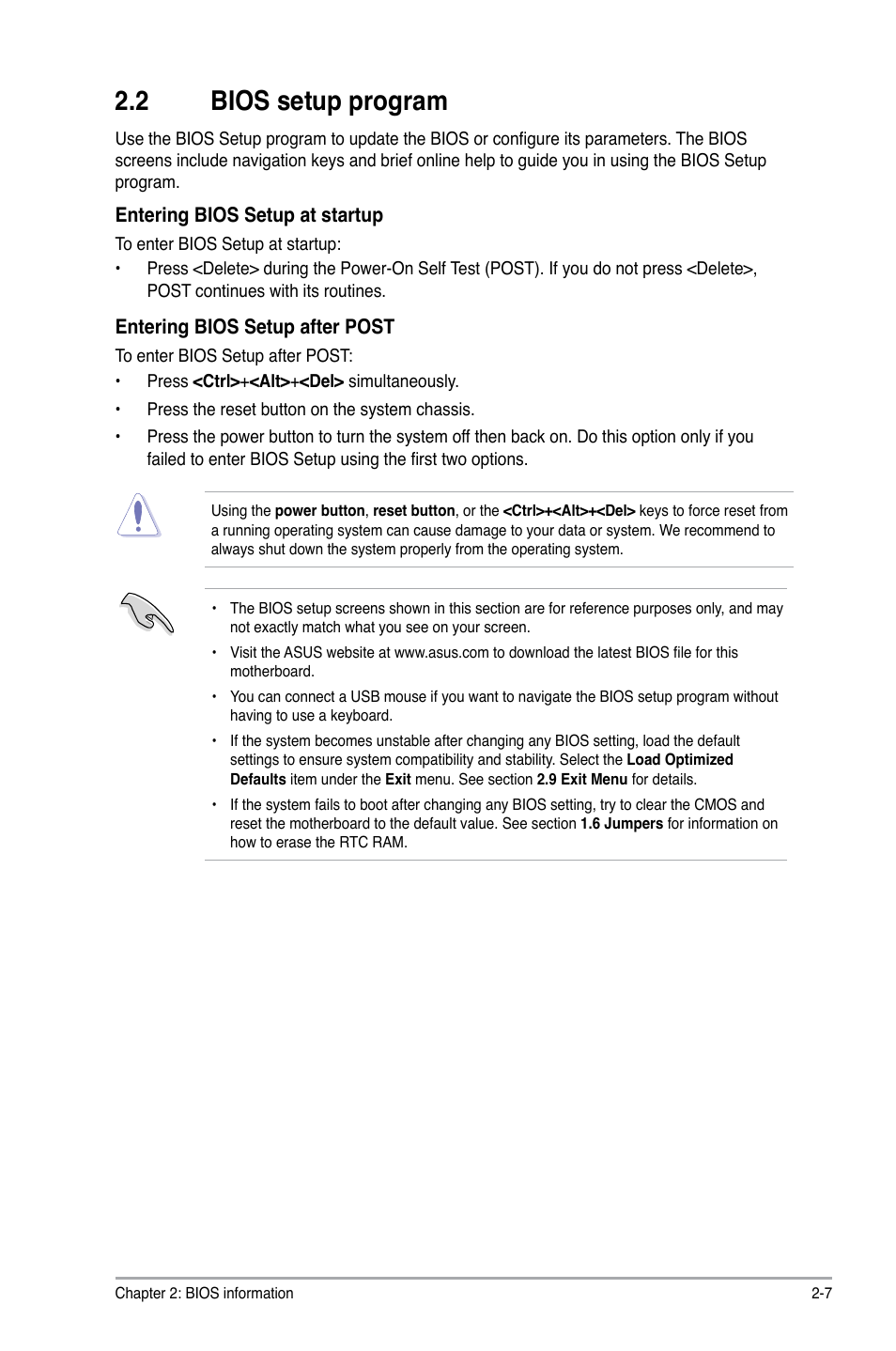 2 bios setup program, Bios setup program -7 | Asus C60M1-I User Manual | Page 33 / 54