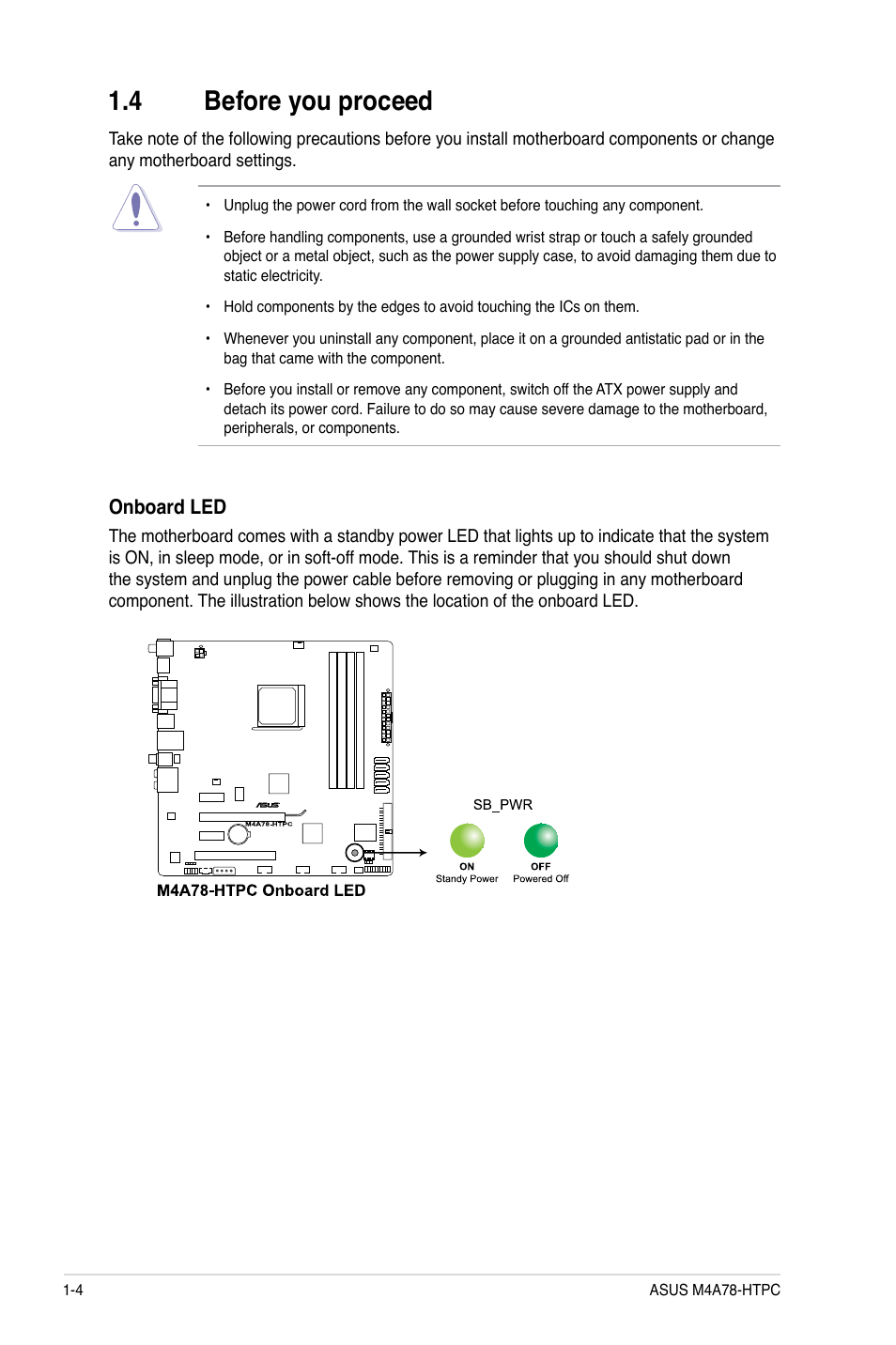 4 before you proceed, Before you proceed -4 | Asus M4A78-HTPC/RC User Manual | Page 16 / 68