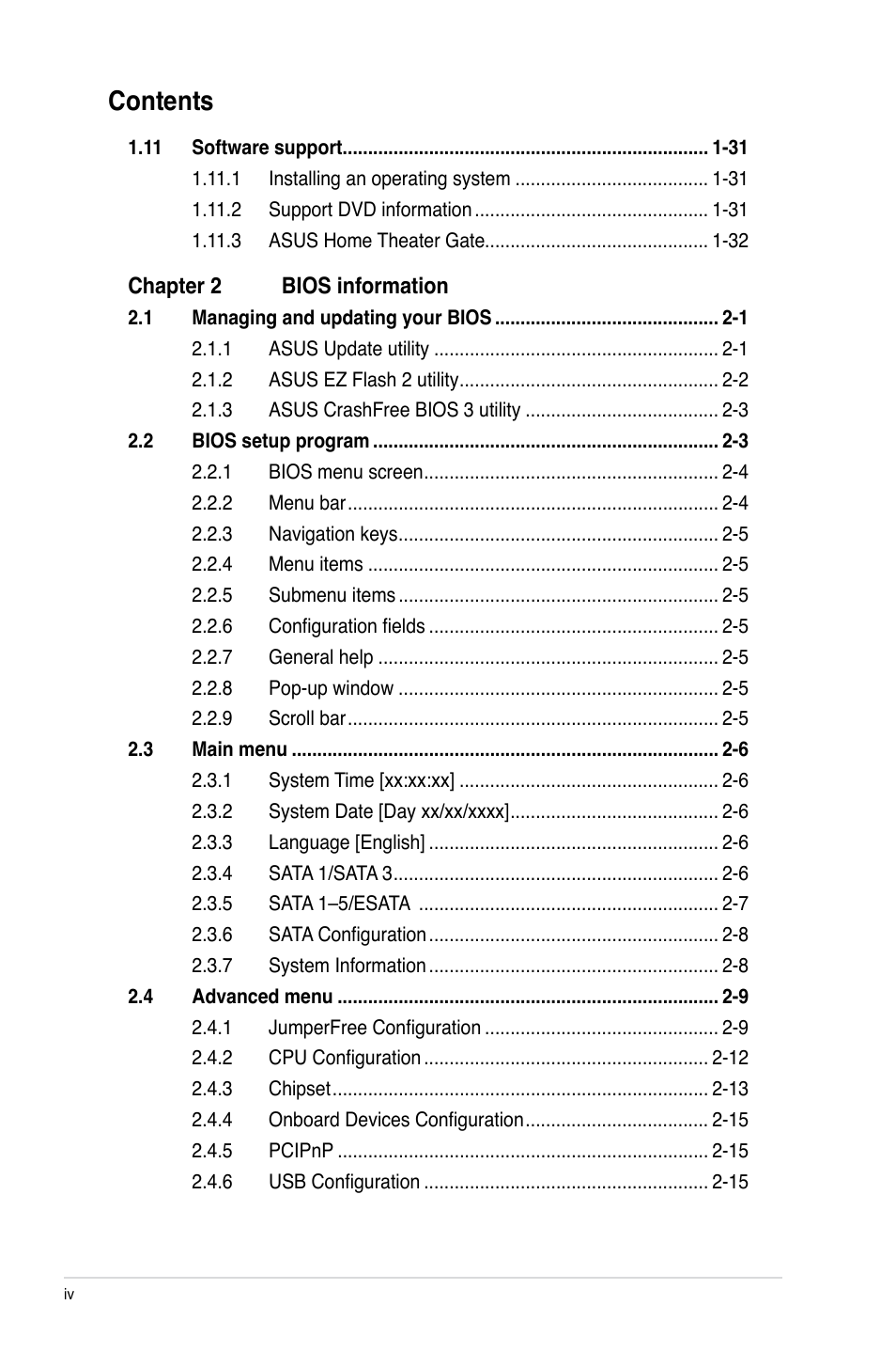 Asus M4A78-HTPC/RC User Manual | Page 4 / 68