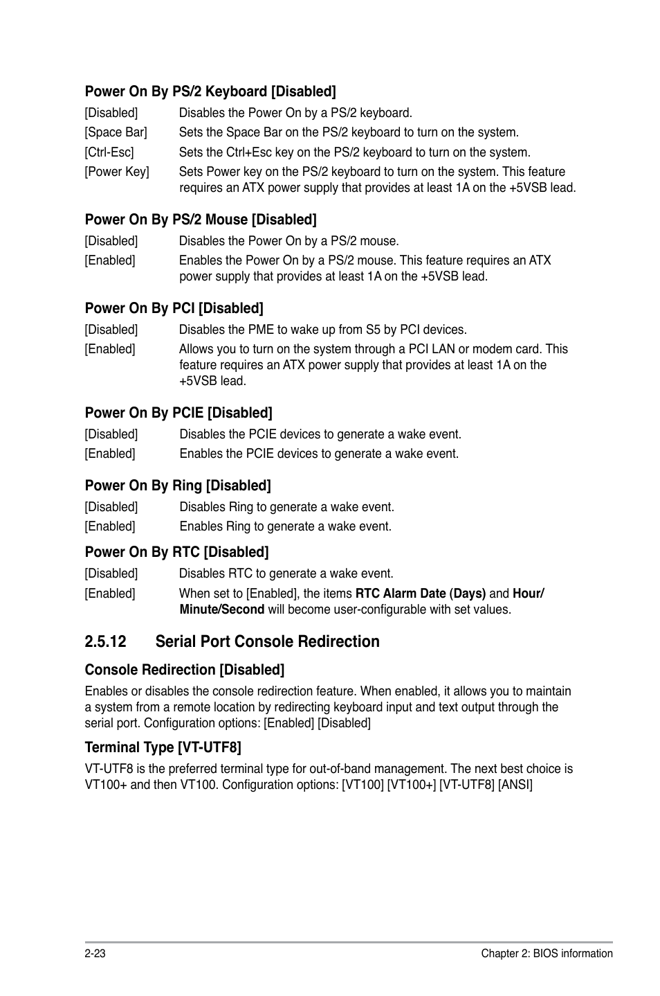 12 serial port console redirection, 12 serial port console redirection -23 | Asus P8Q67-M DO/TPM User Manual | Page 52 / 62