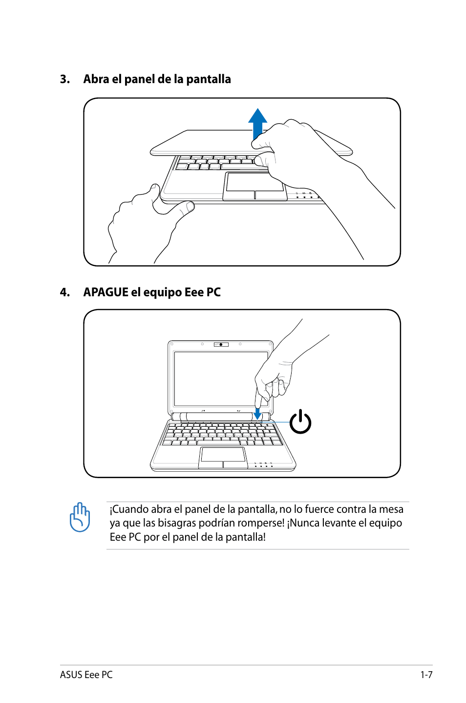 Asus eee pc 1-7 | Asus Eee PC 904HD/Linux User Manual | Page 11 / 69