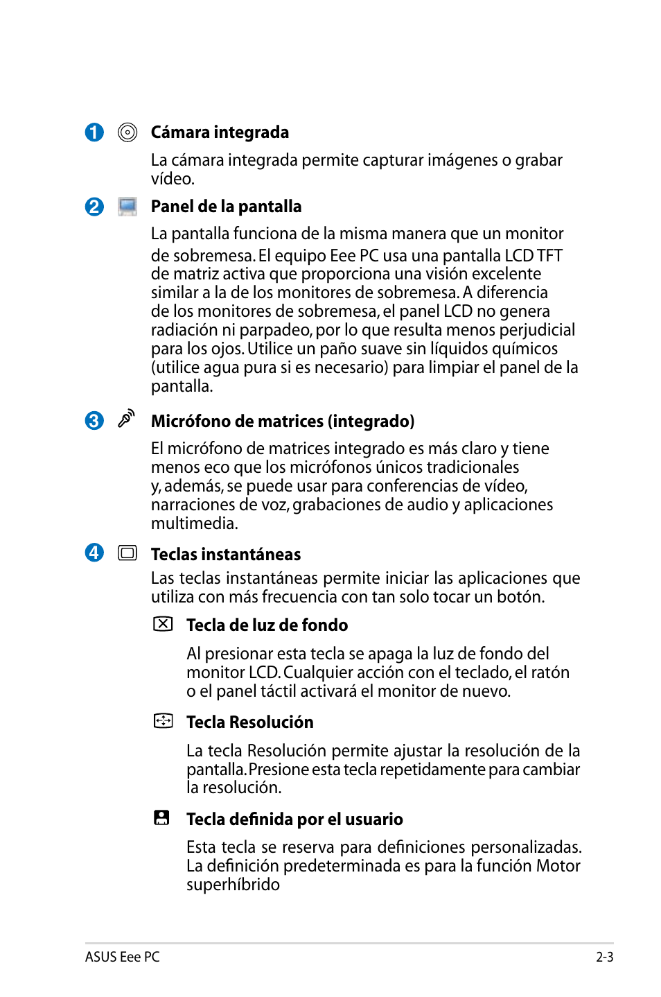 Asus Eee PC 904HD/Linux User Manual | Page 15 / 69