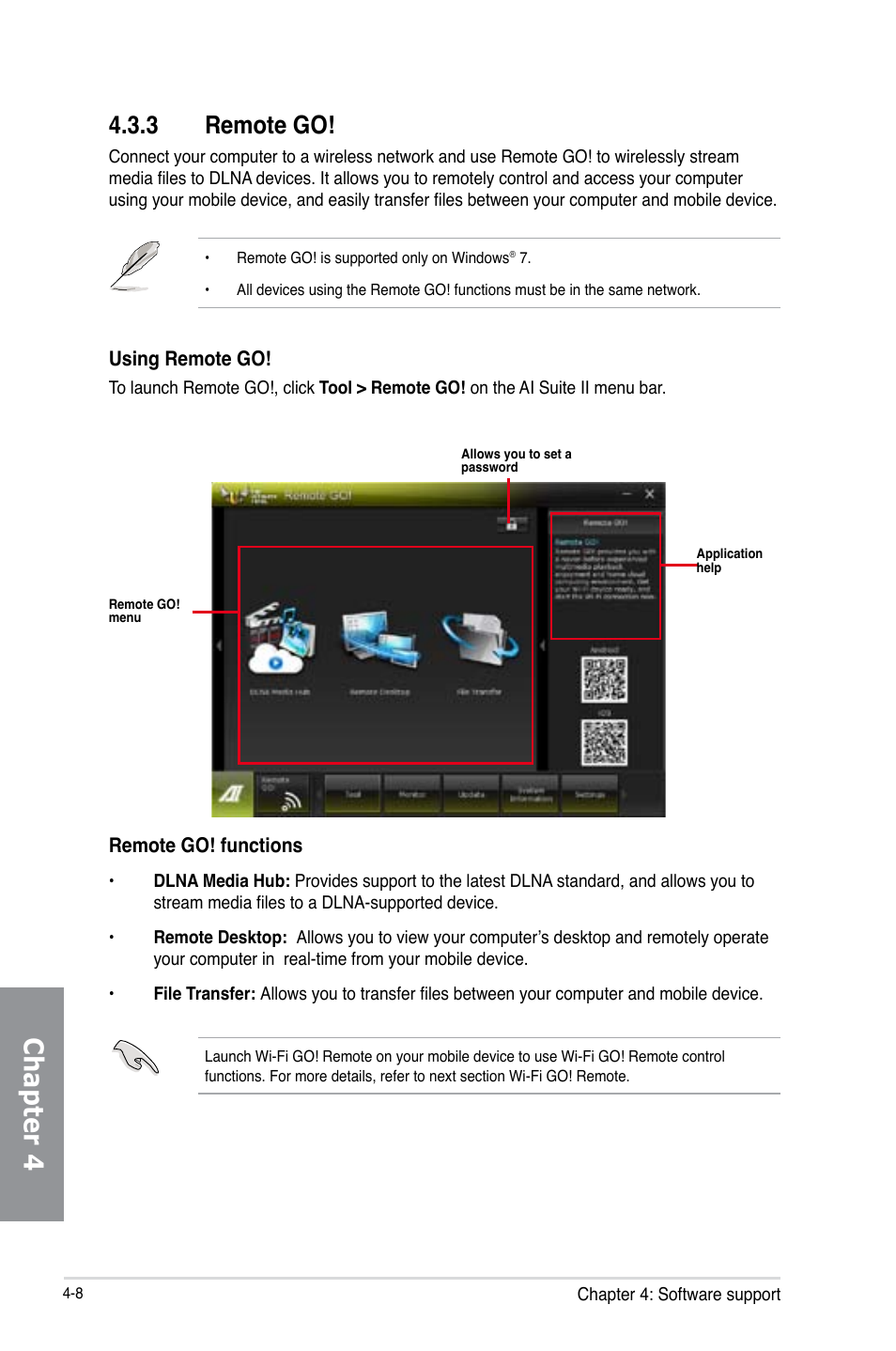 3 remote go, Remote go! -8, Chapter 4 | Asus SABERTOOTH 990FX R2.0 User Manual | Page 122 / 180