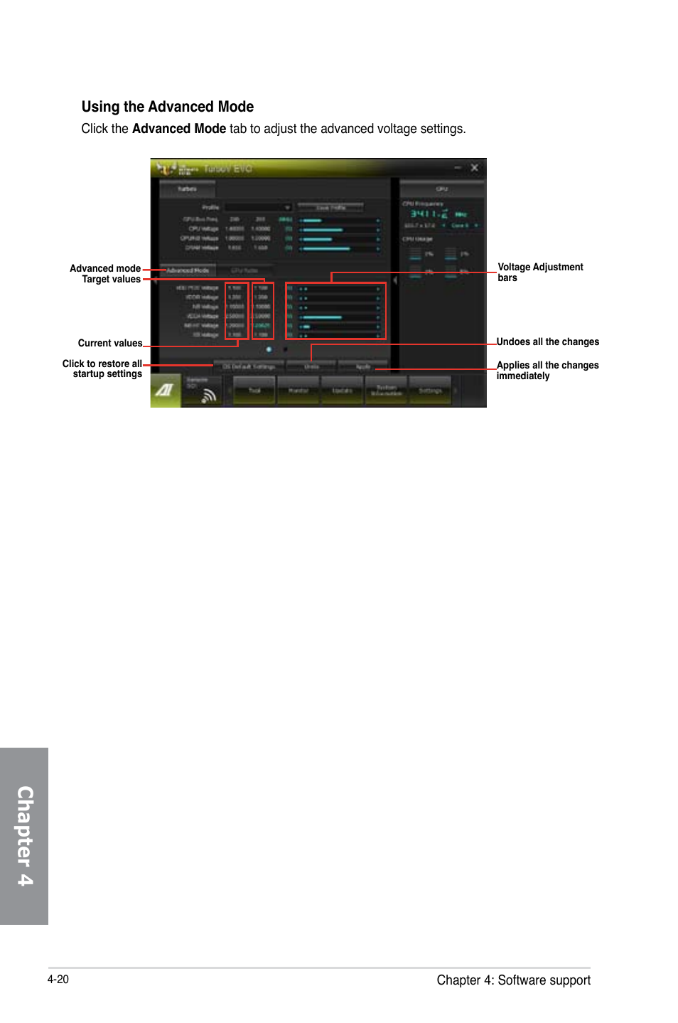 Chapter 4, Using the advanced mode | Asus SABERTOOTH 990FX R2.0 User Manual | Page 134 / 180