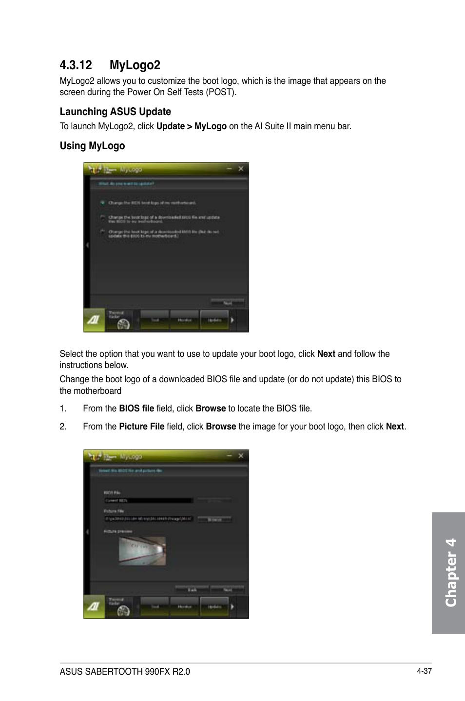12 mylogo2, Mylogo2 -37, Chapter 4 | Asus SABERTOOTH 990FX R2.0 User Manual | Page 151 / 180