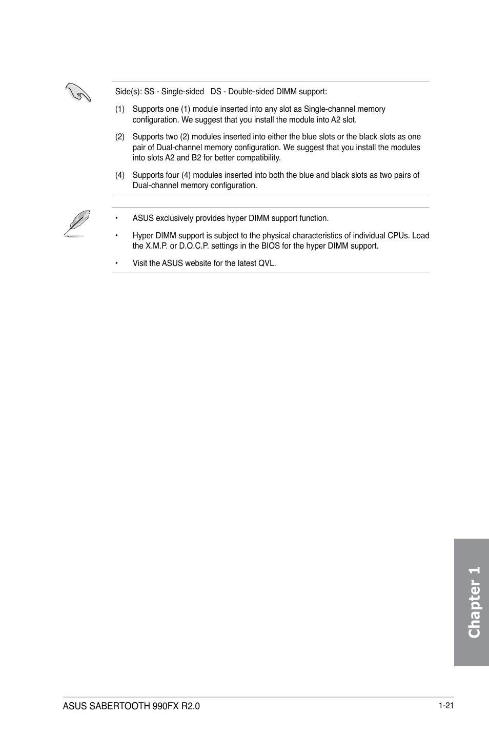 Chapter 1 | Asus SABERTOOTH 990FX R2.0 User Manual | Page 35 / 180