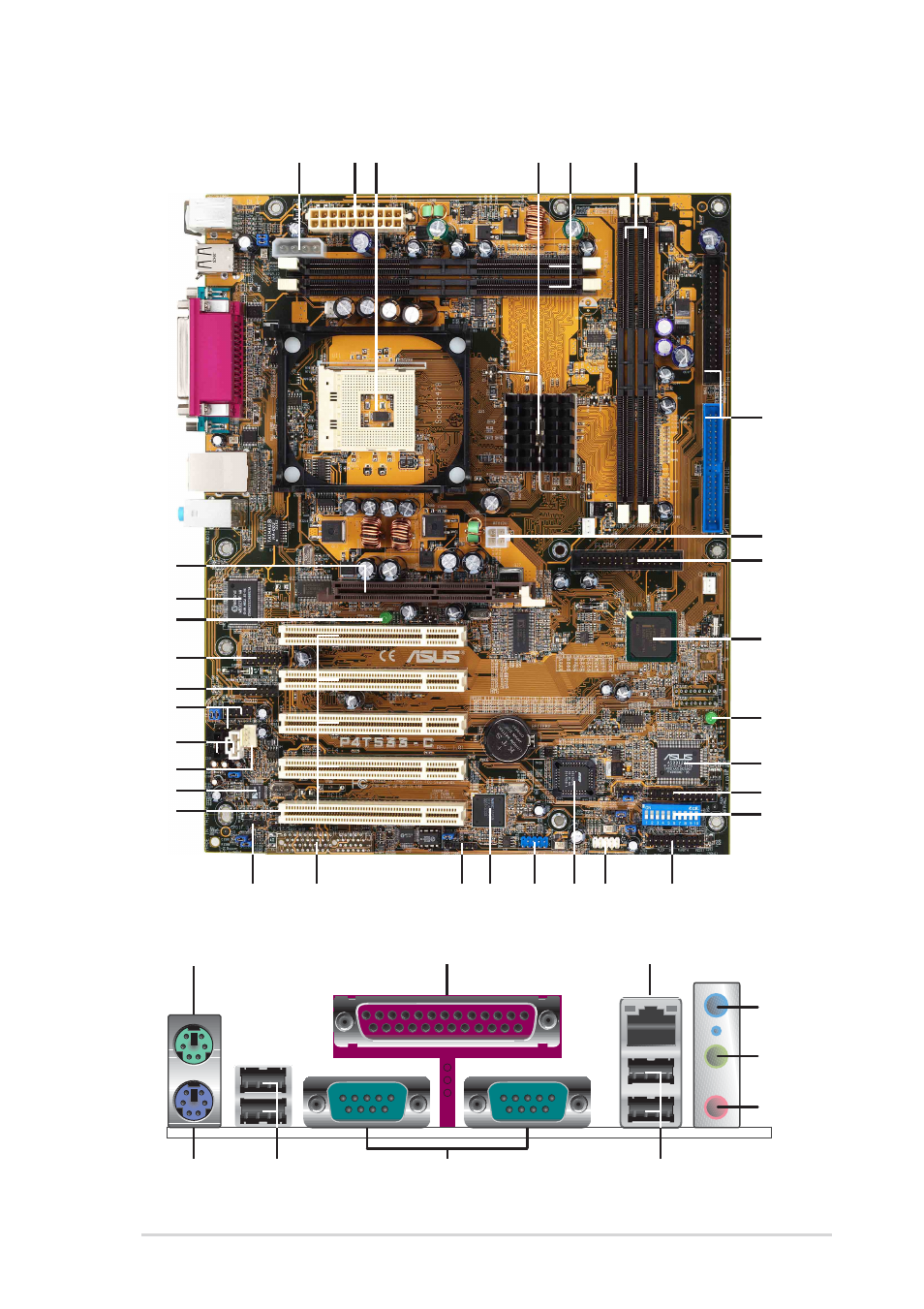 1 component locations | Asus P4T533-C User Manual | Page 17 / 112