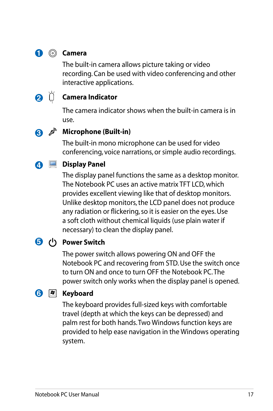 Asus X84HR User Manual | Page 17 / 113