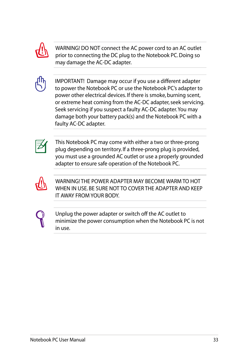 Asus X84HR User Manual | Page 33 / 113