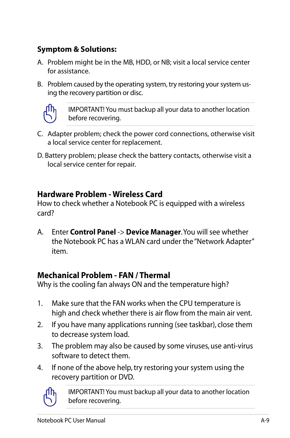 Asus X84HR User Manual | Page 84 / 113