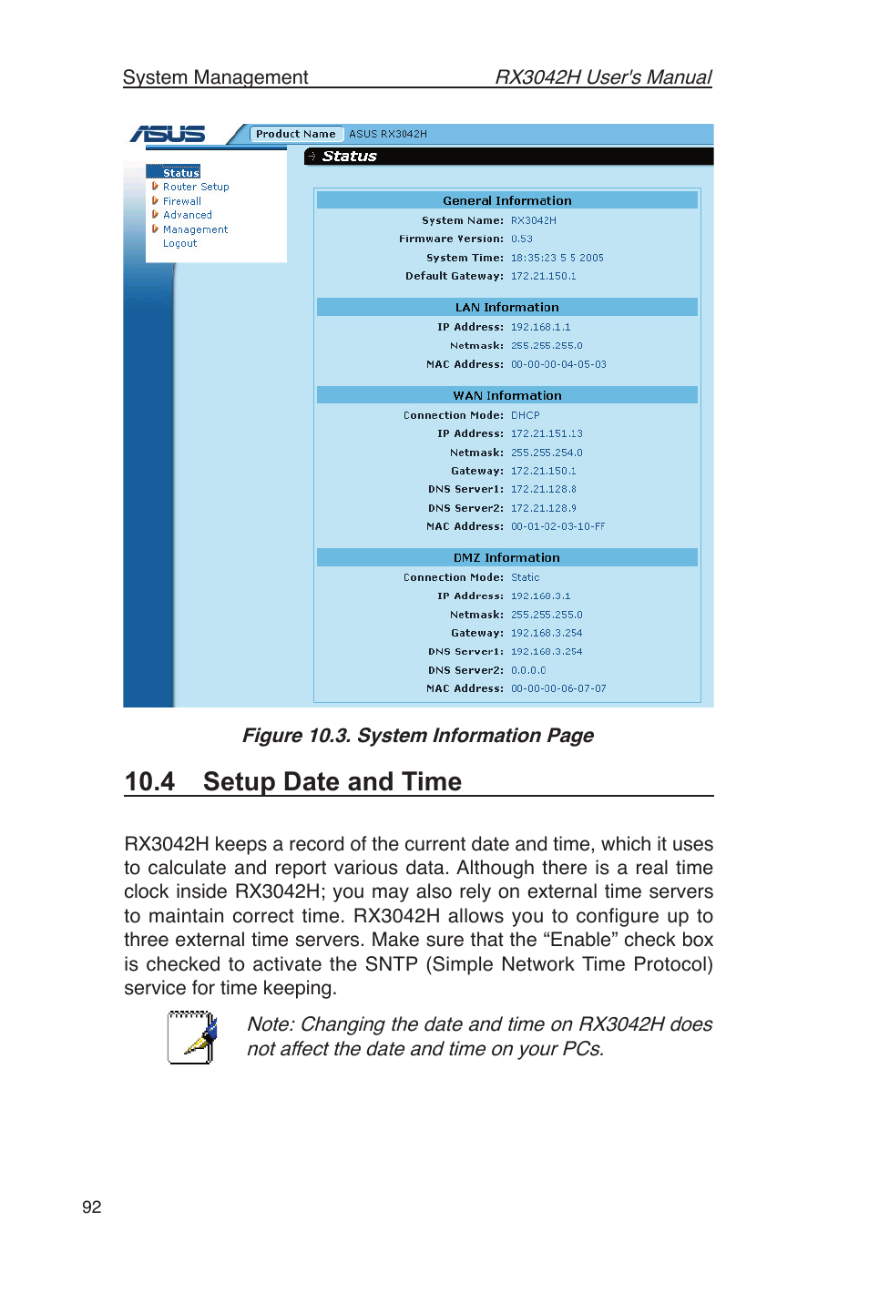 4 setup date and time | Asus RX3042H User Manual | Page 104 / 129